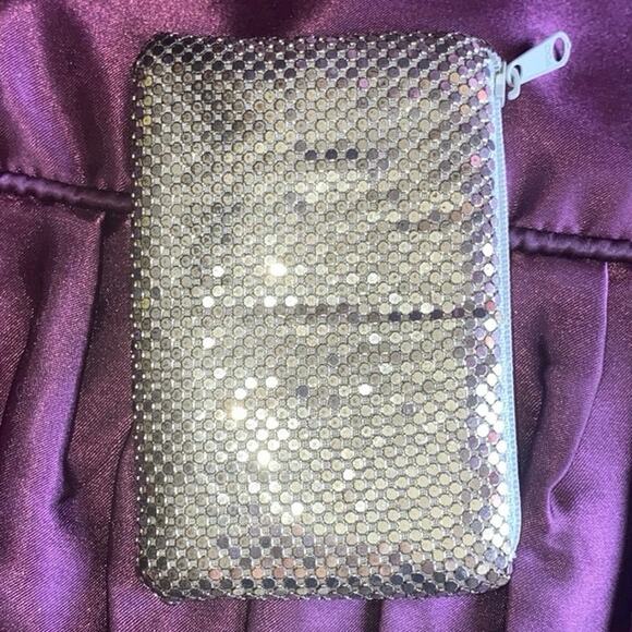 Change Purse Metallic Silver Small Holiday EUC 70s 80s 90s Shimmer Glitter NYE - Picture 7 of 10